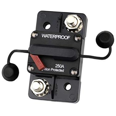 Imagem de Cllena Disjuntor de 250 Amp 12 V – 48 V CC com reinicialização manual (sem botão de desconexão) para carro, trailer, caminhão, motorhome, sistema de áudio estéreo automotivo, guincho de motor de rolagem, etc.