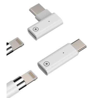 Imagem de Adaptador USB C macho para Lightning fêmea (pacote com 2) acessórios de carregador de lápis de 1ª geração, caneta dongle tipo C, acessório conversor de carregamento para iPad Pro Air 4 Thunderbolt de