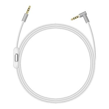 Imagem de Beats - Cabo Auxiliar de Substituição de 1,4 m com Microfone Integrado para Fones de Ouvido Beats by Dre Solo/Studio/Pro/Detox/Sem Fio/Mixr (Branco)