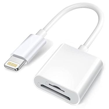 Imagem de Leitor de cartão de memória Apple Lightning para cartão SD e TF para iPhone/iPad, 2 em 1 Micro SD TF Trail Camera Viewer, adaptador de cartão de memória, Plug and Play