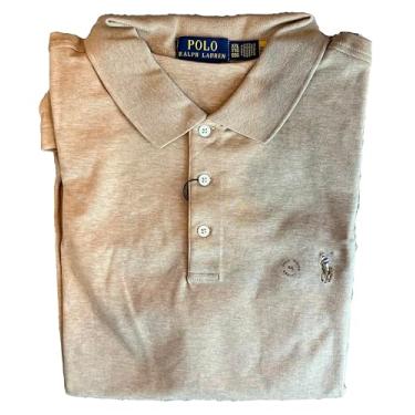Imagem de Polo Ralph Lauren Camisa polo masculina personalizada de malha, Camelo clássico mesclado, GG
