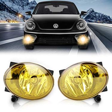Imagem de TangMiGe Lâmpadas de neblina para Volkswagen Golf Hatchback/Wagon 2010-2015, Volkswagen Jetta Sedan / Wagom, Volkswagen Beetle, Volkswagen Eos, Premium VW Accessories, 1 par, lente amarela