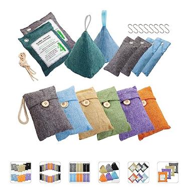 Imagem de Sacos de carvão absorvente de odor (10 x 100 g + 4 x 200 g) carvão de bambu ativado sacos purificadores de ar carvão eliminadores de odores para sapatos de casa e carro, armário, animal de estimação -14 PACOTE