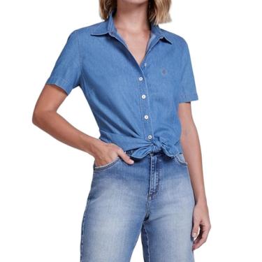 Imagem de Camisa Feminina Dudalina MC Essential Jeans - 680500-Feminino
