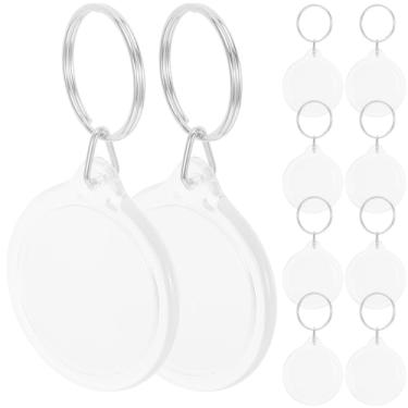 Imagem de Chaveiro de inserção de foto em branco, chaveiro circular de acrílico, porta-chaves de foto diy, anel dividido, 100 peças/1650