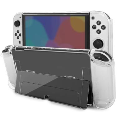 Imagem de TIKOdirect Transparent Case Compatible with Nintendo Switch OLED, Dockable Clear Protective Cover for Switch OLED, Comfort Grip Case with Shock-Absorption and Anti-Scratch Design, Clear