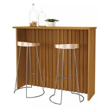 Imagem de Bancada Ripada 1,28cm Cor Freijó Mdp Madeirado