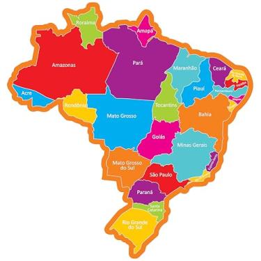 Imagem de Quebra-cabeça Pedagógico Em Madeira Mapa Brasil Grande Brinquedo Educativo Infantil