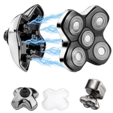 Imagem de MAWAER Cabeças de substituição magnéticas de 5 lâminas para barbeador de crânios, série 4 cabeças e séries de 3 cabeças