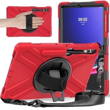 Imagem de Estojo protetor à prova de choque Heavy Duty Shockproof TPU Case Compatible with Samsung Galaxy Tab S9 Plus 12.4 Inch 2023 X810/X816B/X818U,Protective Cover Drop-Proof Shock-Proof W Rotating Kickstand