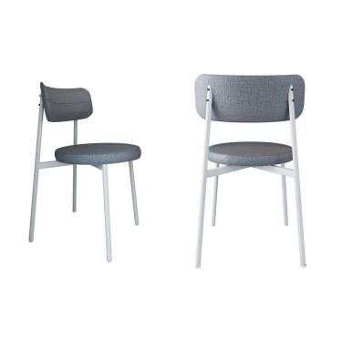 Imagem de Cadeira Kyta Fixa com 4 Pés 50 X 44,7 X 83,8 Cm com 2 Unidades Cinza/Branco