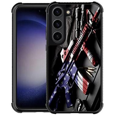 Imagem de ZHEGAILIAN Capa compatível com Samsung Galaxy S23, coldre masculino de metralhadora, design gráfico, acrílico, à prova de choque, antiarranhões, capa rígida para Samsung Galaxy S23