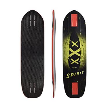Imagem de Moonshine Manufacturing Skate Longboard, Cruiser Freestyle, construção à prova d'água e de madeira, skate de cruzeiro e plataformas longboard, construção leve (apenas deck de carbono Spirit)
