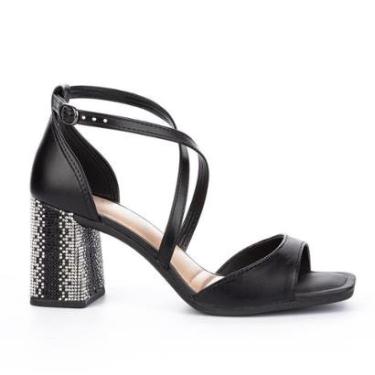 Imagem de Sandália Tanara de Salto Bloco Com Pedrarias-Feminino
