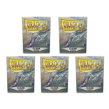 Imagem de 5 Packs Dragon Shield Classic Clear Standard Size 100 ct Card Sleeves Value Bundle!
