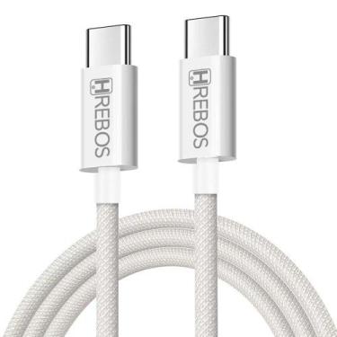 Imagem de Cabo Carregador Turbo Usb Tipo C 2 Metros Reforçado Nylon - HREBOS, BR