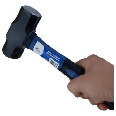 Imagem de Marreta Oitavada Cabo Fibra 1kg De Aço Forjado Quadrada - grepar