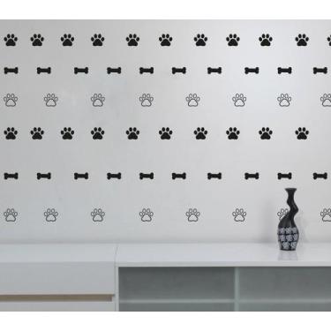 Imagem de Kit 102 adesivos ossinhos e patinhas decoração Petshop - Imprimax, PRE