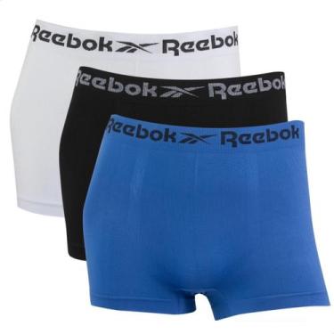 Imagem de Kit 3 Cuecas Boxer Masculina Reebok Classic Microfibra Lisa, 1branco, 