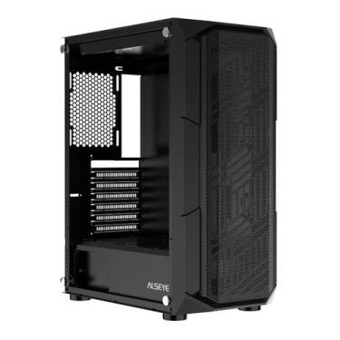 Imagem de Gabinete Gamer Alseye Castle, Mid-Tower, Lateral de Vidro, Preto, CAST