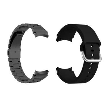 Imagem de Pulseiras Aço Inox e Silicone Compatível Com Samsung Galaxy Watch 5 40