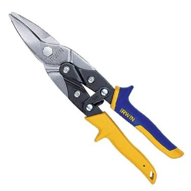 Imagem de Tesoura P/ Chapa Tipo Aviador Corte Reto Cabo Amarelo - Irwin, 10"