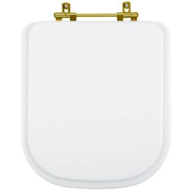 Imagem de Tampa De Vaso Axis Branco Para Bacia Deca Ferragem Dourada - Pontto La
