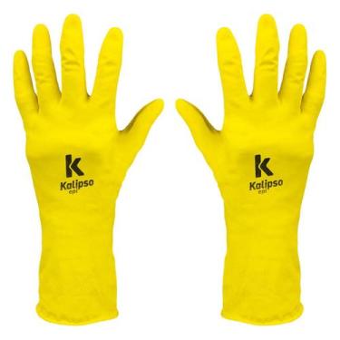Imagem de Luva de Látex Flex Amarela Kalipso 02041, EG