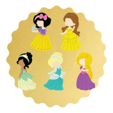Imagem de Kit 5 Cortadores Princesas Modulares Disney - DOCE IMPRESSO,  9cm
