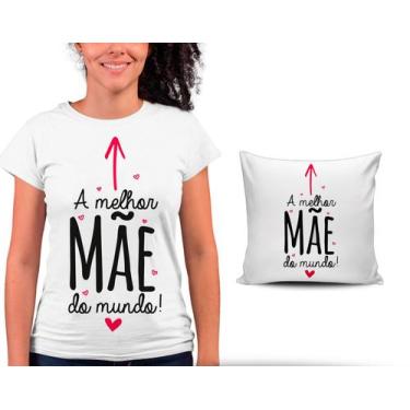 Imagem de Kit Camiseta +  Capa para Almofada Dia Das Mães Presente Mulher Homena