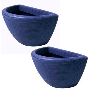 Imagem de 2 Vasos De Parede Em Polietileno Para Jardim Vertical 28x14 - Alpe & A