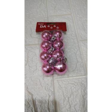 Imagem de BOLA NATAL METALIZADA C/  8 UND (ROSA CLARO) 3 cm - D&A