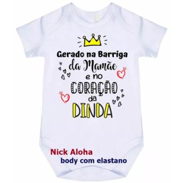 Imagem de body bebê gerado na barriga da mamãe e no coração da dinda cód 9655 - 