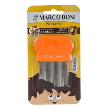 Imagem de Pente Marcos Boni Fino Aço Inox Extrator Piolhos E Lêndeas 1222 - marc