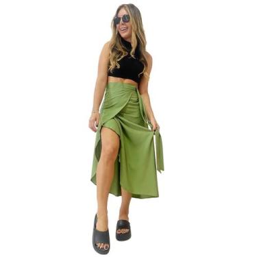 Imagem de Saia Envelope Onça - Animal Print Forro Interno Não fica Transparente/