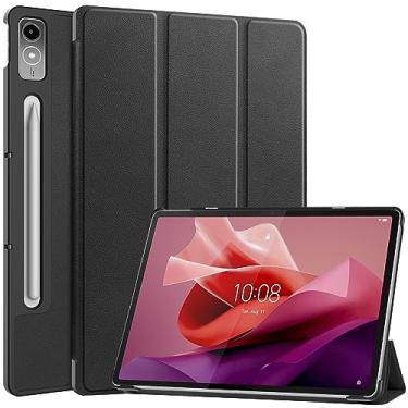 Imagem de Capa inteligente para Lenovo Xiaoxin Pad Pro de 12,7 polegadas, Ratesell leve com três dobras com suporte inteligente multi-ângulo para tablet Lenovo Tab P12 Pad Pro TB-371FC preta