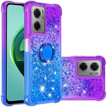Imagem de Monwutong Capa de telefone para Xiaomi Poco M4 5G, capa para Redmi Note 11E 5G, brilhante brilhante efeito areia movediça TPU capa de proteção com quatro cantos capa de proteção para Poco M4 5G/Redmi