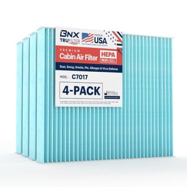 Imagem de BNX Filtro de ar de cabine TruFilter C7017, HEPA 99,97%, compatível com Infiniti EX, FX, G, M, Q, QX; compatível com Nissan Armada, GT-R, Titan; Ram C/V; Volkswagen Routan pacote com 4
