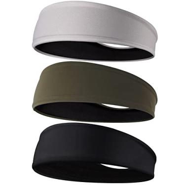 Imagem de Braylin Bandanas masculinas, pacote com 3, faixas esportivas para corrida, fitness, ioga, ciclismo, absorção de suor, antiderrapante