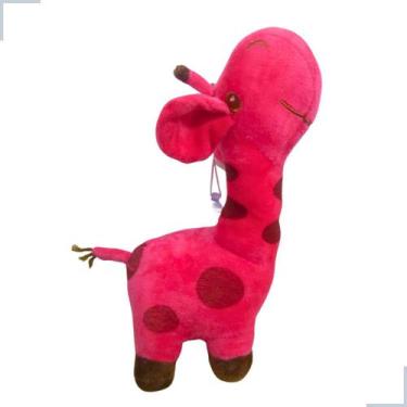 Imagem de Girafa de Pelúcia Linda e Fofinha 26cm com Ventosa - SS, Vermelho