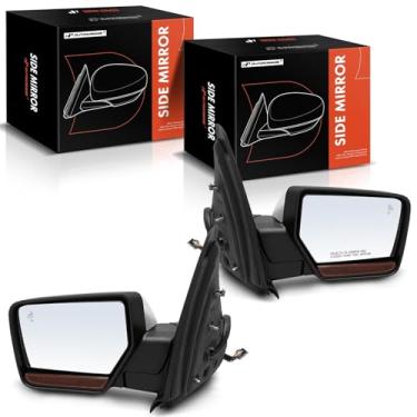 Imagem de A-Premium Par (2) espelhos retrovisores elétricos do lado do motorista e do passageiro - compatível com Ford Expedition - retrovisor externo cromado elétrico aquecido dobrável com luz de seta e