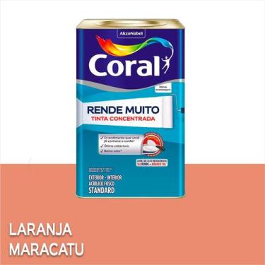 Imagem de Tinta Acrílica Coral Rende Muito Standard Fosco 16L, Laranja Maracatu