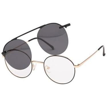 Imagem de Armação Óculos Clipon 2 Em 1 Grau Masculino Redondo Déli - Shark Óculo