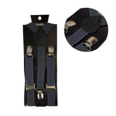 Imagem de Suspensório Liso Infantil Ajustável - Extra Festas, Cinza escuro