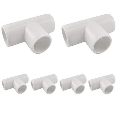 Imagem de MARRTEUM Conector de tubo SCH40 de 3/10.2 cm, 3 vias, PVC, encaixe de cotovelo, grau de construção, para galpão de estufa/estrutura de suporte de jardim/estrutura de armazenamento [pacote com 6]