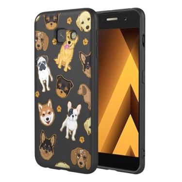 Imagem de HTXWXJC Capa de celular para Galaxy A5 2017, capa para Samsung a5 2017, SM-A520, à prova de choque, flexível, amortecedora, capa macia de TPU, capa de telefone com padrão de cachorro para Samsung