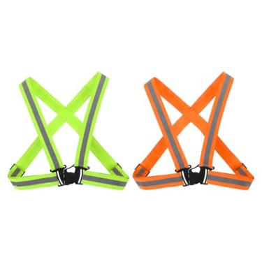 Imagem de PATIKIL Colete de corrida refletivo ajustável, pacote com 2 tiras refletivas de alta visibilidade para todas as idades para corrida noturna, corrida, ciclismo, motocicleta, passeio, cachorro,