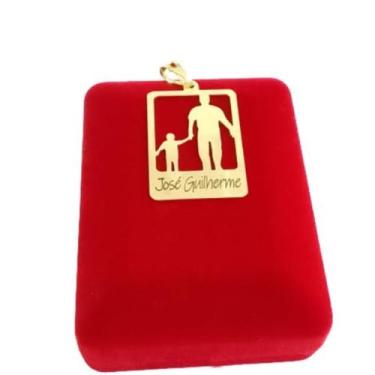 Imagem de Pingente Pai E Filha Ou Filho Folheado A Ouro Personalizado - GABBY LU