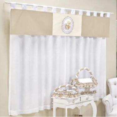 Imagem de Cortina para Quarto do Bebê Alfi Bege 3 peças - Coleção Encanto - Happ