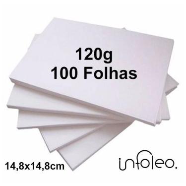 Imagem de Papel Offset 14,8x14,8cm 120g Letícia Branco Miolo - 100 Folhas - Cham